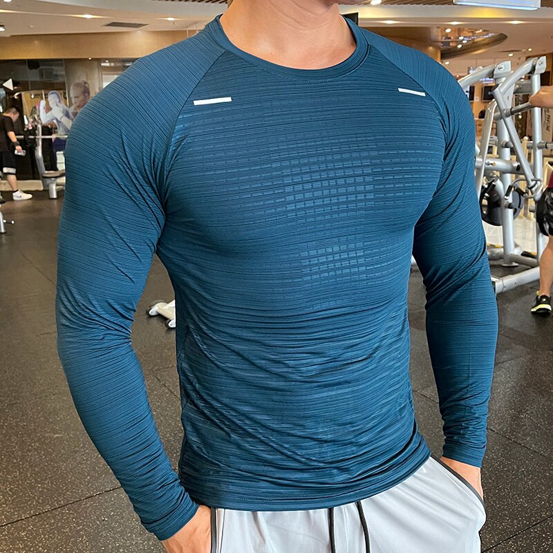 Brand Running Shirt Men&s Long Sleeve Gym Shirt Men Sportswear Compression Dry Fit Shirts for Men Fitness Sport Tight T-shirt